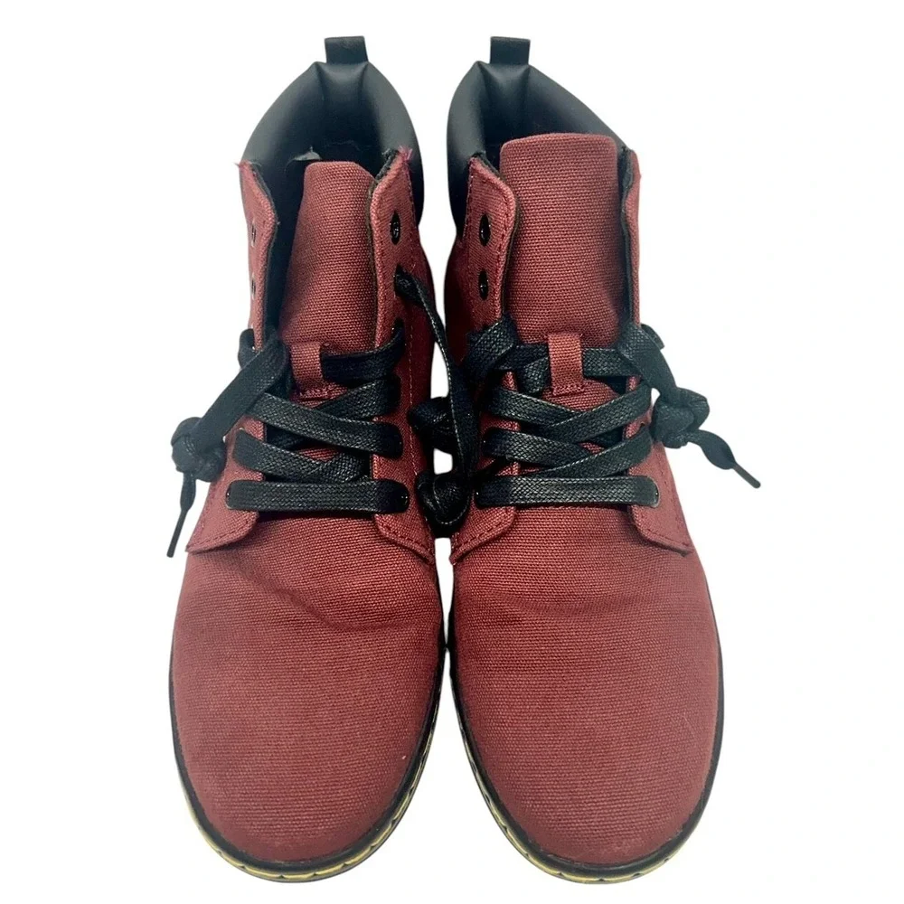 Dr. Martens Maelly Air Wair Shoes Chukka Boot 8 US Ladies RED Canvas JY004 SK09S